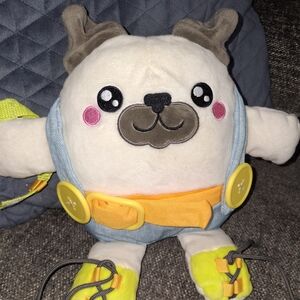 Fisher-Price Plush Pug with Orange and Yellow Accents